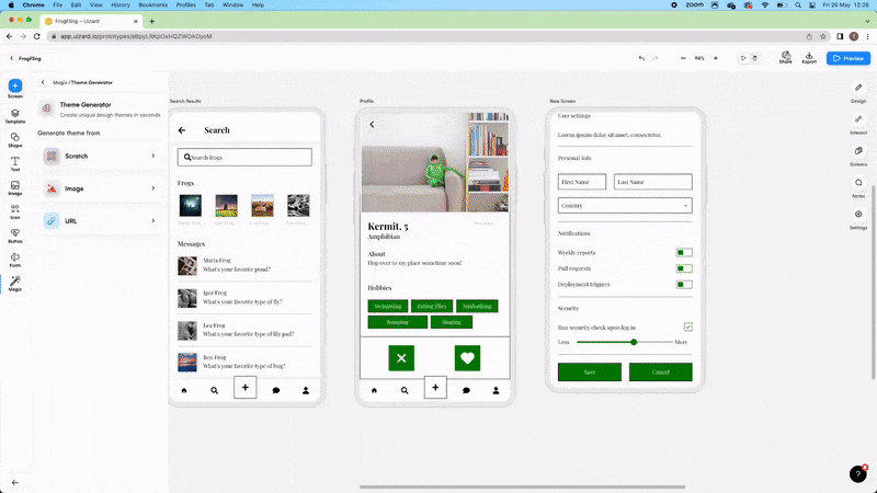 project sharing in uizard