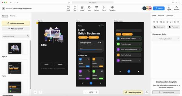 Hero video showing multiple users collaborating in Uizard