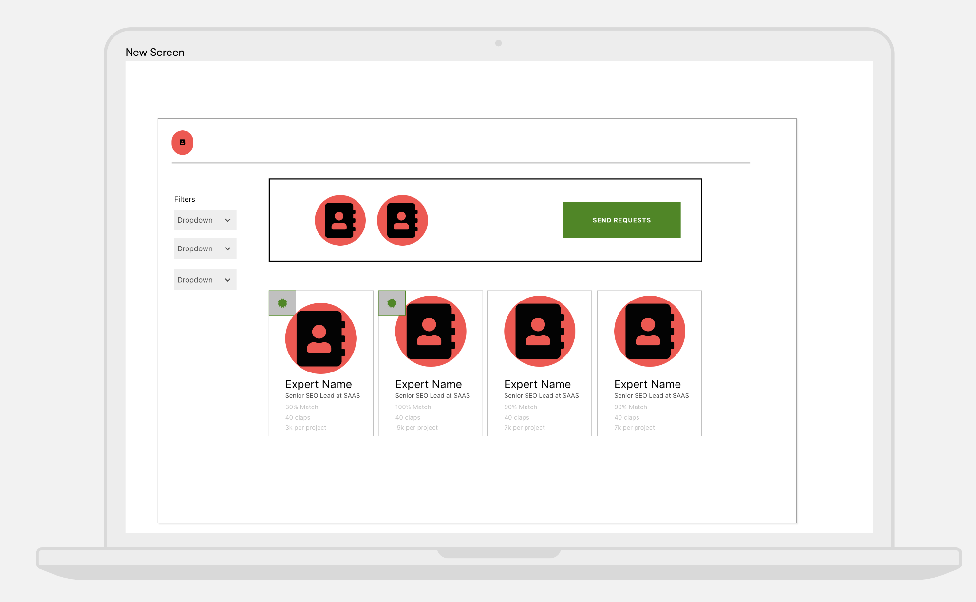 medium fidelity wireframe