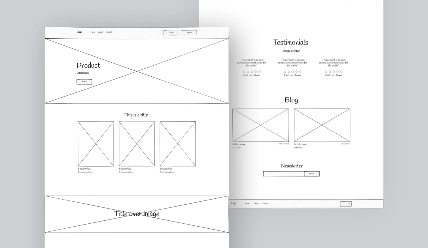 website wireframe template